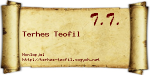 Terhes Teofil névjegykártya